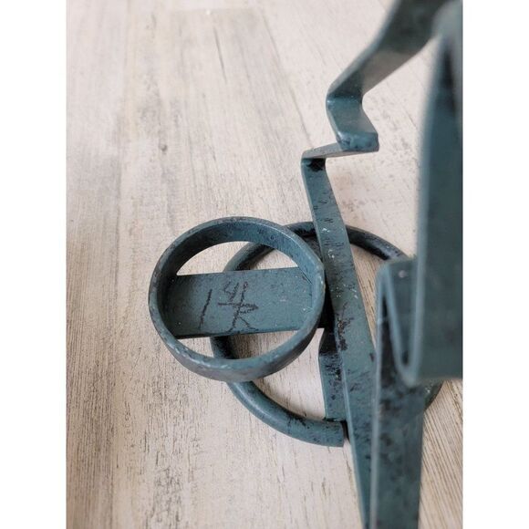 Rustic metal blue tree candle tea light holder Xmas figure - Picture 7 of 8